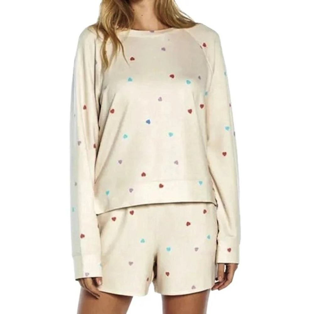 WILDFOX heart sweater shorts set X17